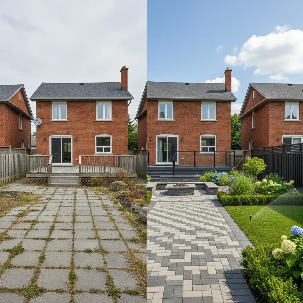 Paving contractor transformation - before and after by Urban Landscaping Laval in Laval